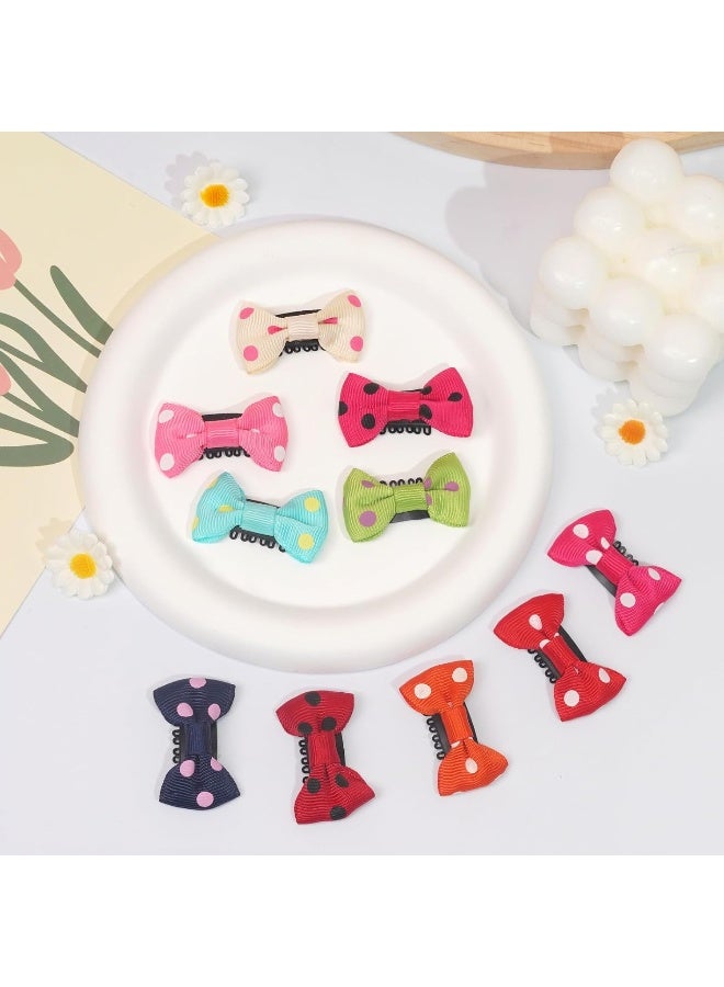 CellElection 20 Pack Handmade Tiny Hair Clips for Baby Fine Hair 1.75 Inch Mini Grosgrain Ribbon Hair Bows Snap Hair Clips Barrettes Hair Accessories For Baby Girls Newborn Infant Toddlers - Image 2